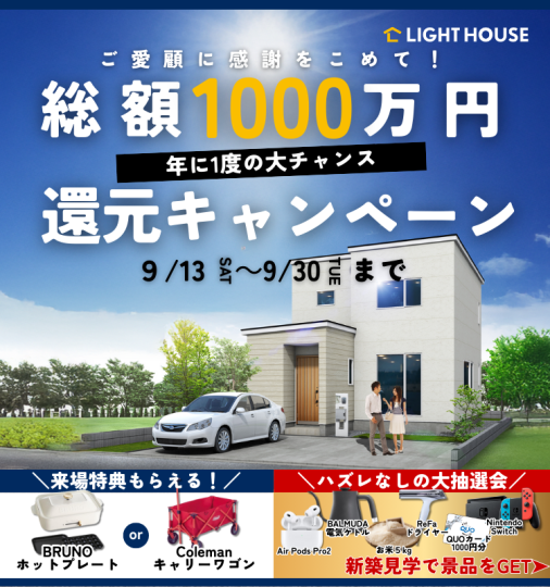 総額1000万円還元キャンペーン